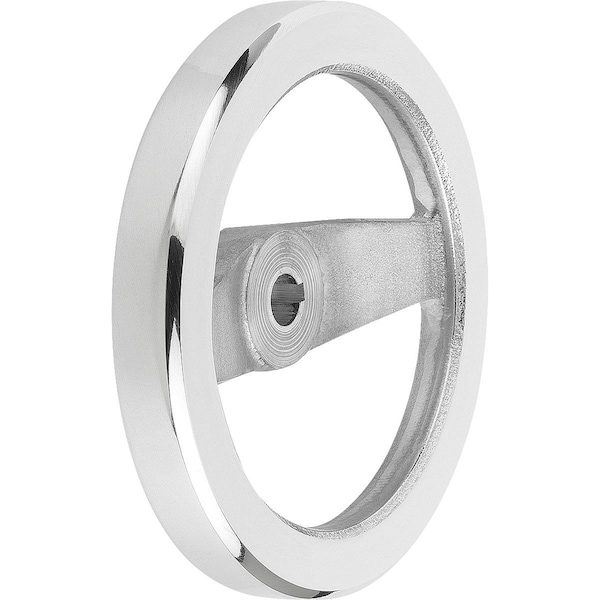 2-Spoke Handwheel D1=100 Reamed Hole With Slot D2=10H7, B3=3, T=11, 4, Aluminum, Without Grip